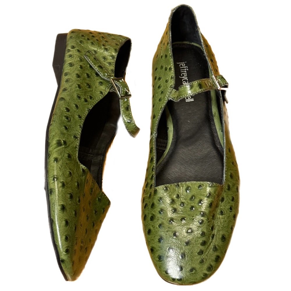 Jeffrey Campbell Green Textured MaryJane Ballet Flats Eu39 8.5/9